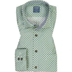 OLYMP Casual Modern Fit 4082/14/45 Hemd, Baumwolle, Lindgrün gemustert, Lindgrün