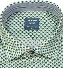 OLYMP Casual Modern Fit 4082/14/45 Hemd, Baumwolle, Lindgrün gemustert, Lindgrün -hemdenverkauf 382857 norm2