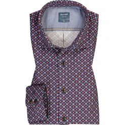 OLYMP Casual Modern Fit 4008/14/35 Hemd, Baumwolle, Blau-rot gemustert, Rot
