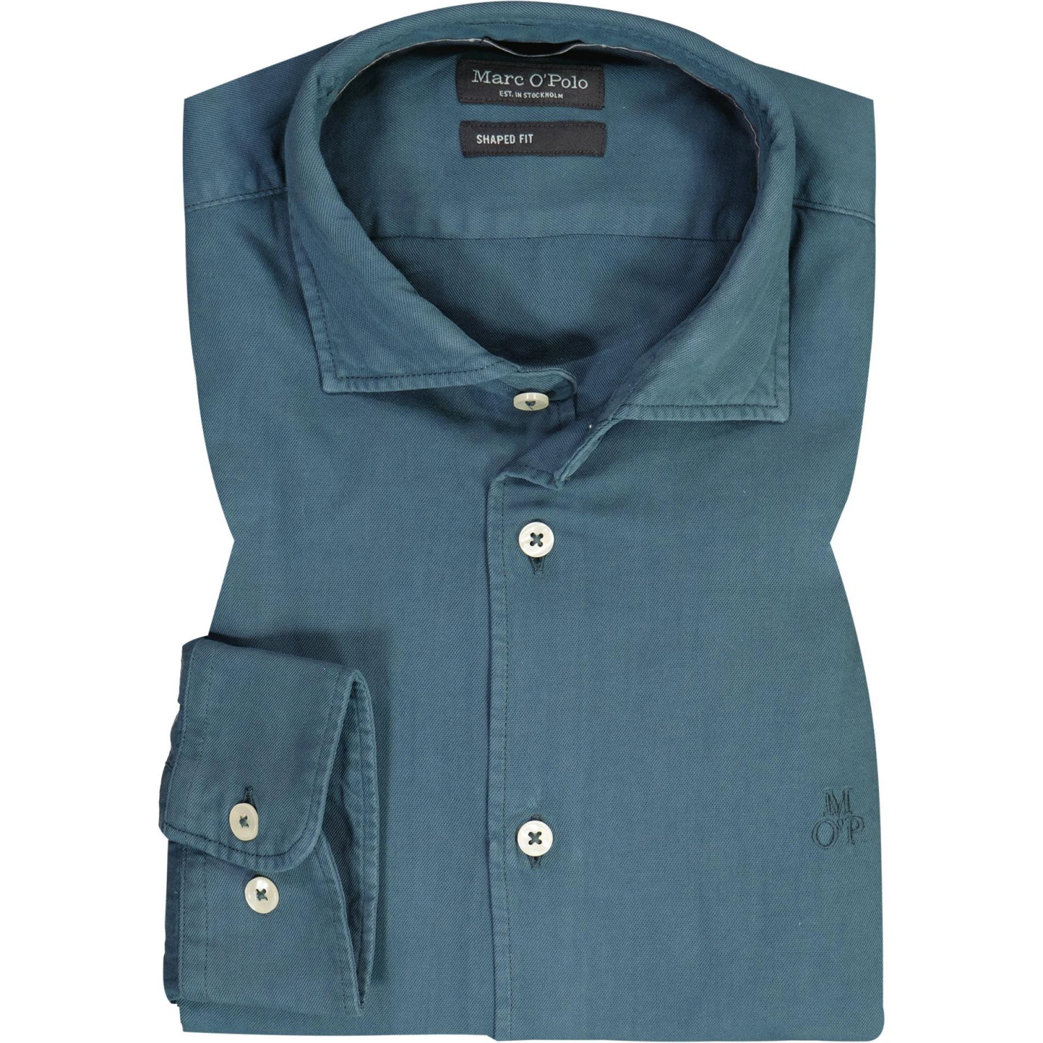 Marc O'Polo Hemd 220 7242 42198/856 Shaped Fit, Bio Baumwolle, Petrol 1 Marc O'Polo Hemd 220 7242 42198/856 Shaped Fit, Bio Baumwolle, Petrol