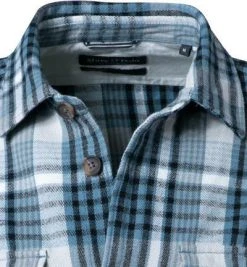 Marc O'Polo Overshirt 220 7326 42058/E85 Bio Baumwolle, Blau kariert, Graublau -hemdenverkauf 383372 norm2