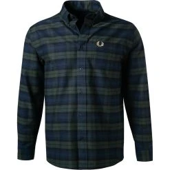 Fred Perry Hemd M2698/408 Baumwolle, Jägergrün-blau, Jägergrün