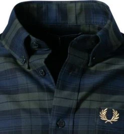 Fred Perry Hemd M2698/408 Baumwolle, Jägergrün-blau, Jägergrün -hemdenverkauf 383384 norm2