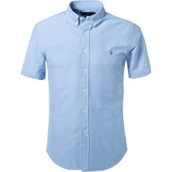 Polo Ralph Lauren Hemd 710787736/001 Kurzarmhemd, Slim Fit, Baumwolle, Hellblau, Blau