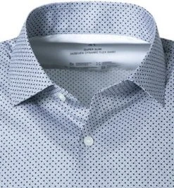 OLYMP No. Six 24/Seven Super Slim 2532/14/18 Hemd, Super Slim Fit, Mikrofaser Stretch, Marine gemustert, Marine -hemdenverkauf 383505 norm2