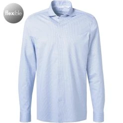 OLYMP Luxor Modern Fit 1210/14/13 Hemd, Jersey geruchshemmend, Rauchblau gemustert, Rauchblau