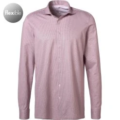 OLYMP Luxor Modern Fit 1210/14/35 Hemd, Jersey geruchshemmend, Rot gemustert, Rot