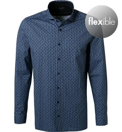 OLYMP Luxor Modern Fit 1204/14/18 Hemd, Jersey geruchshemmend, Marineblau gemustert, Marine 2 OLYMP Luxor Modern Fit 1204/14/18 Hemd, Jersey geruchshemmend, Marineblau gemustert, Marine – Bild 2