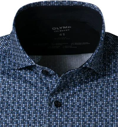 OLYMP Luxor Modern Fit 1204/14/18 Hemd, Jersey geruchshemmend, Marineblau gemustert, Marine 3 OLYMP Luxor Modern Fit 1204/14/18 Hemd, Jersey geruchshemmend, Marineblau gemustert, Marine – Bild 3