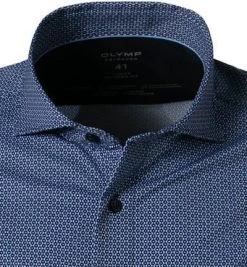 OLYMP Luxor Modern Fit 1296/14/18 Hemd, Jersey geruchshemmend, Marineblau gemustert, Marine -hemdenverkauf 383511 norm2