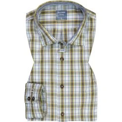 OLYMP Casual Modern Fit 4080/14/47 Hemd, Popeline, Oliv-pastelltürkis, Oliv