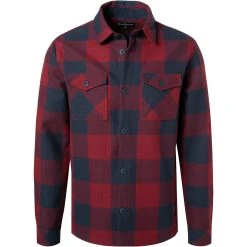 Barbour Overshirt Hordon navy MOS0184NY91 Baumwolle atmungsaktiv, Navy-rot kariert
