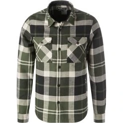 Barbour Overshirt Cannich pine MOS0117TN82 Baumwolle, Dunkelgrün-schwarz kariert