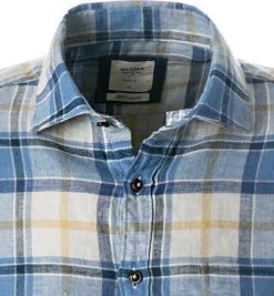 OLYMP Casual Level Five Body Fit 3211/14/18 Hemd, Reines Leinen, Marineblau kariert, Marine -hemdenverkauf 383756 norm2