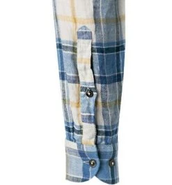 OLYMP Casual Level Five Body Fit 3211/14/18 Hemd, Reines Leinen, Marineblau kariert, Marine -hemdenverkauf 383756 norm3