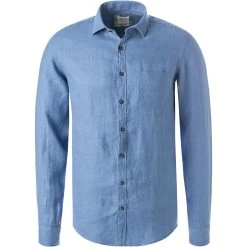 OLYMP Casual Level Five Body Fit 3210/14/15 Hemd, Reines Leinen, Blau
