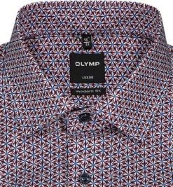 OLYMP Luxor Modern Fit 1338/14/35 Hemd, Baumwolle, Blau-rot gemustert, Rot -hemdenverkauf 383768 norm2