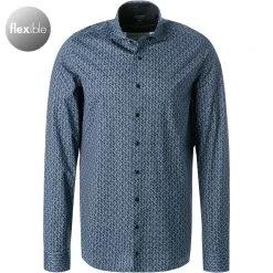 OLYMP Luxor Modern Fit 69EL 1204/19/18 Hemd, Jersey geruchshemmend, Extra langer Arm, Marineblau gemustert, Marine