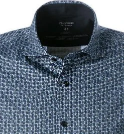 OLYMP Luxor Modern Fit 69EL 1204/19/18 Hemd, Jersey geruchshemmend, Extra langer Arm, Marineblau gemustert, Marine -hemdenverkauf 383770 norm2