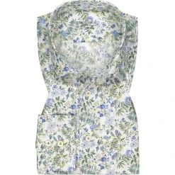 van Laack Hemd Tailor Fit EL 170255/RET-LTFW/009 Baumwolle, Extra langer Arm, Grün-blau gemustert, Weiß-grün-blau