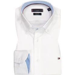 Tommy Hilfiger Hemd MW0MW21729/YCE Regular Fit, Bio Baumwolle, Weiß