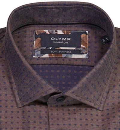 OLYMP Signature Tailored Fit 8557/84/28 Hemd, Baumwolle-Kaschmir, Braun gemustert, Braun 3 OLYMP Signature Tailored Fit 8557/84/28 Hemd, Baumwolle-Kaschmir, Braun gemustert, Braun – Bild 3