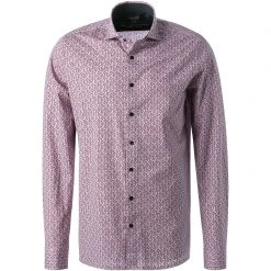 OLYMP Luxor Modern Fit 1204/14/35 Hemd, Jersey geruchshemmend, Rot gemustert, Rot