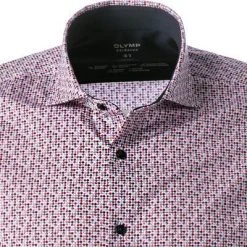 OLYMP Luxor Modern Fit 1204/14/35 Hemd, Jersey geruchshemmend, Rot gemustert, Rot -hemdenverkauf 384082 norm2