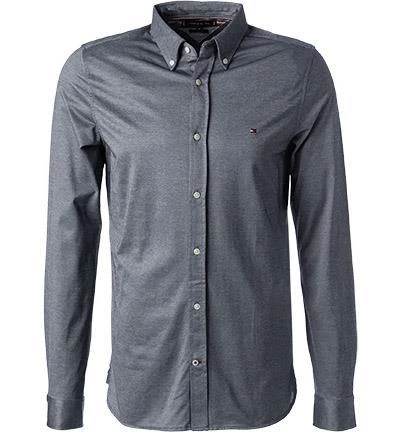 Tommy Hilfiger Hemd MW0MW23789/DCC Slim Fit, Jersey, Blau meliert, Dunkelblau 2 Tommy Hilfiger Hemd MW0MW23789/DCC Slim Fit, Jersey, Blau meliert, Dunkelblau – Bild 2