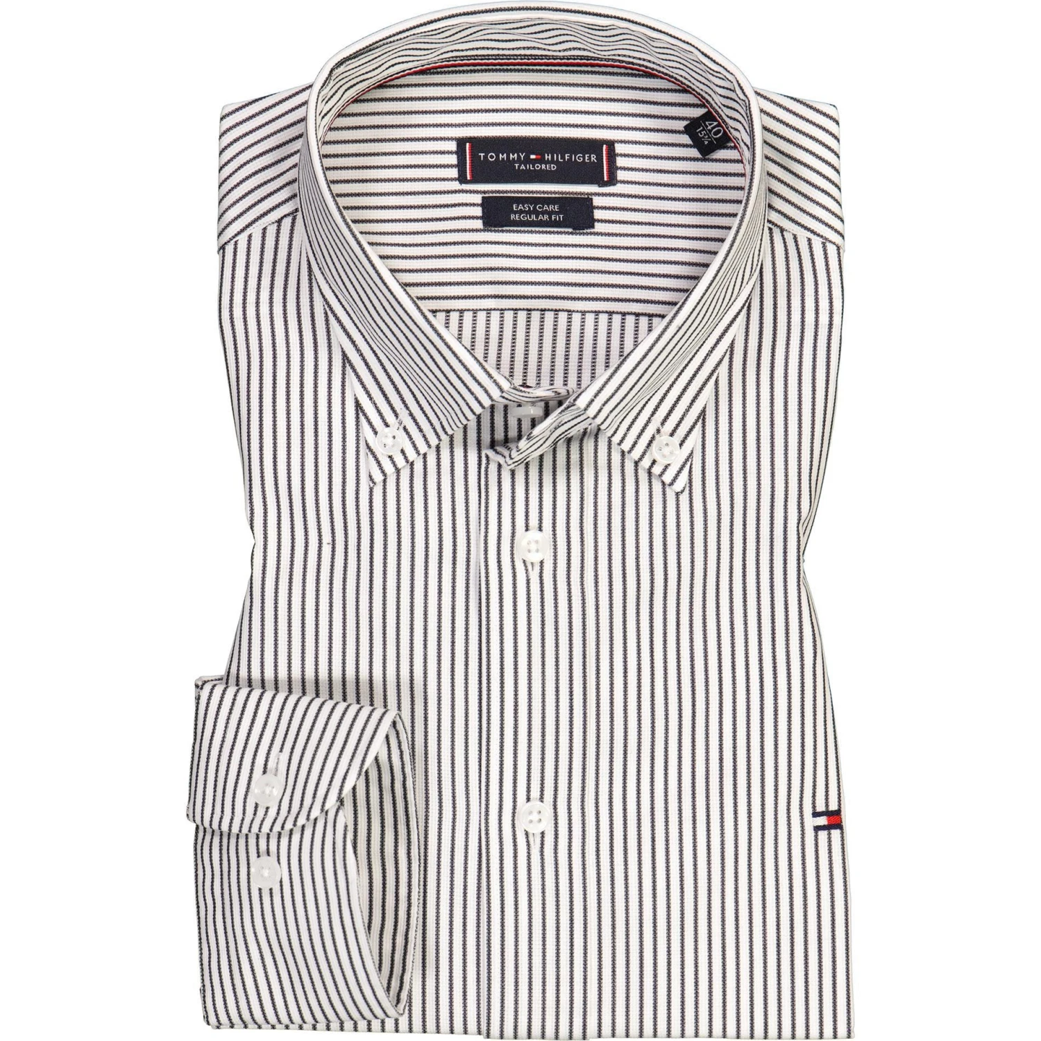 Tommy Hilfiger Hemd MW0MW22511/OGJ Regular Fit, Bio Baumwolle, Weiß-schwarz gestreift, Weiß-schwarz 1 Tommy Hilfiger Hemd MW0MW22511/OGJ Regular Fit, Bio Baumwolle, Weiß-schwarz gestreift, Weiß-schwarz