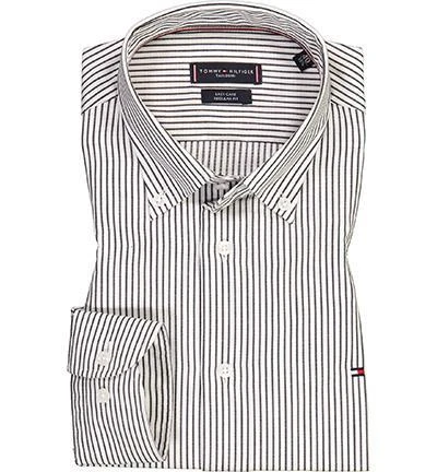 Tommy Hilfiger Hemd MW0MW22511/OGJ Regular Fit, Bio Baumwolle, Weiß-schwarz gestreift, Weiß-schwarz 2 Tommy Hilfiger Hemd MW0MW22511/OGJ Regular Fit, Bio Baumwolle, Weiß-schwarz gestreift, Weiß-schwarz – Bild 2