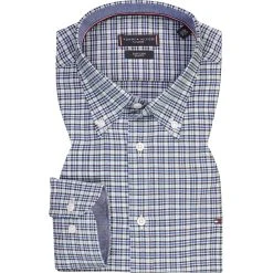 Tommy Hilfiger Hemd MW0MW22513/0GY Slim Fit, Bio Baumwolle, Blau kariert, Blau