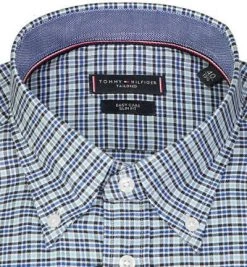 Tommy Hilfiger Hemd MW0MW22513/0GY Slim Fit, Bio Baumwolle, Blau kariert, Blau -hemdenverkauf 384103 norm2