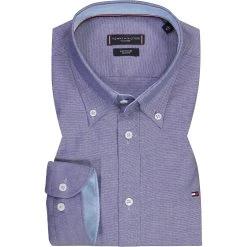 Tommy Hilfiger Hemd MW0MW22512/0GY Slim Fit, Bio Baumwolle, Blau meliert, Blau