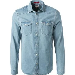 TOMMY JEANS Jeanshemd DM0DM12313/1AC Bio Baumwolle, Hellblau