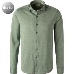 OLYMP Casual Level Five Body Fit 3220/14/45 Hemd, Jersey, Grün meliert , Grün