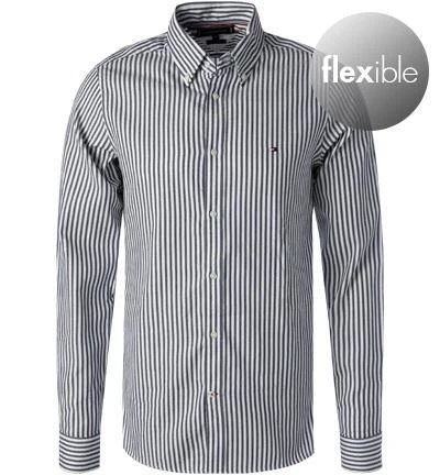 Tommy Hilfiger Hemd MW0MW21659/0A4 Slim Fit, Baumwolle, Jersey, Navy-weiß gestreift, Navy-weiß 2 Tommy Hilfiger Hemd MW0MW21659/0A4 Slim Fit, Baumwolle, Jersey, Navy-weiß gestreift, Navy-weiß – Bild 2