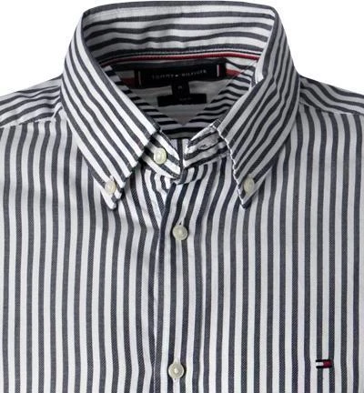 Tommy Hilfiger Hemd MW0MW21659/0A4 Slim Fit, Baumwolle, Jersey, Navy-weiß gestreift, Navy-weiß 3 Tommy Hilfiger Hemd MW0MW21659/0A4 Slim Fit, Baumwolle, Jersey, Navy-weiß gestreift, Navy-weiß – Bild 3