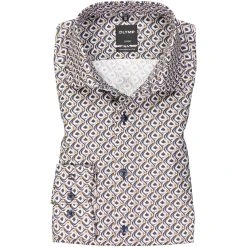 OLYMP Luxor Modern Fit 1268/14/28 Hemd, Baumwolle, Braun gemustert, Braun