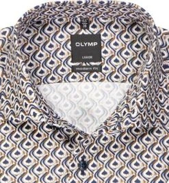 OLYMP Luxor Modern Fit 1268/14/28 Hemd, Baumwolle, Braun gemustert, Braun -hemdenverkauf 384426 norm2