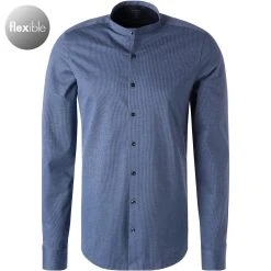 OLYMP No. Six 24/Seven Super Slim 2522/14/18 Hemd, Jersey geruchshemmend, Marine gestreift, Marine