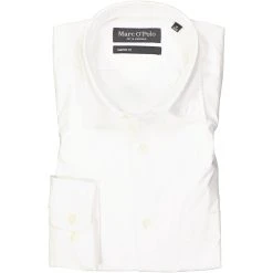 Marc O'Polo Hemd 221 7206 42388/100 Shaped Fit, Bio Baumwolle, Weiß