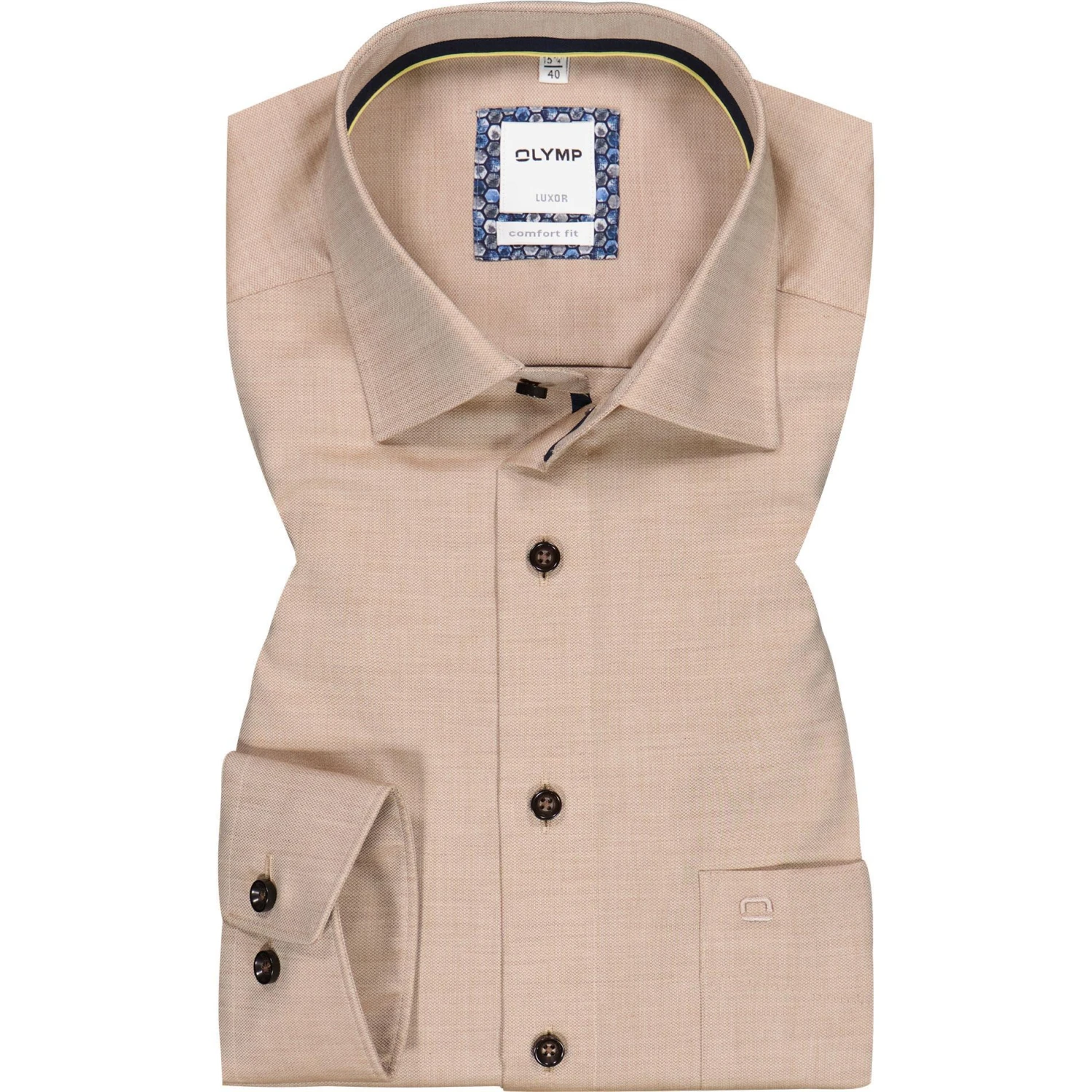 OLYMP Luxor Comfort Fit 1024/14/28 Hemd, Baumwolle, Braun 1 OLYMP Luxor Comfort Fit 1024/14/28 Hemd, Baumwolle, Braun