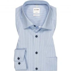 OLYMP Luxor Comfort Fit 1048/14/11 Hemd, Baumwolle, Blau gemustert, Bleu