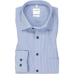 OLYMP Luxor Comfort Fit 1048/14/19 Hemd, Baumwolle, Royal gemustert, Royal