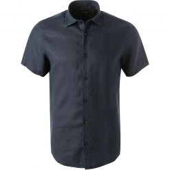 BOSS Hemd Rash 50467417/404 Kurzarmhemd, Regular Fit, Reines Leinen, Dunkelblau