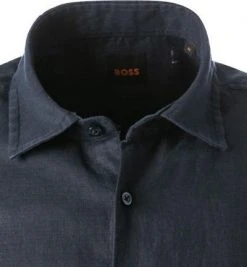 BOSS Hemd Rash 50467417/404 Kurzarmhemd, Regular Fit, Reines Leinen, Dunkelblau -hemdenverkauf 384637 norm2