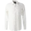 BOSS Hemd Relegant 50467317/100 Regular Fit, Reines Leinen, Weiß