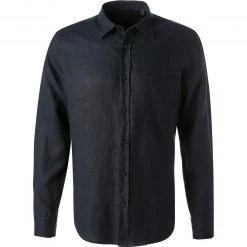 BOSS Hemd Relegant 50467317/404 Regular Fit, Reines Leinen, Dunkelblau