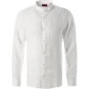 HUGO Hemd Elvorini 50450761/199 Extra Slim Fit, Reines Leinen, Weiß